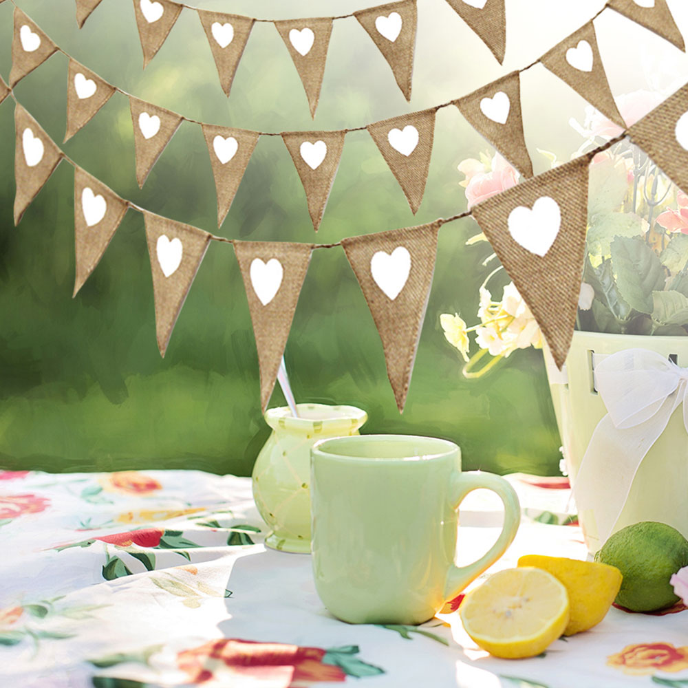 Wedding Ceremony Supply - Banner Vintage con forma de corazón