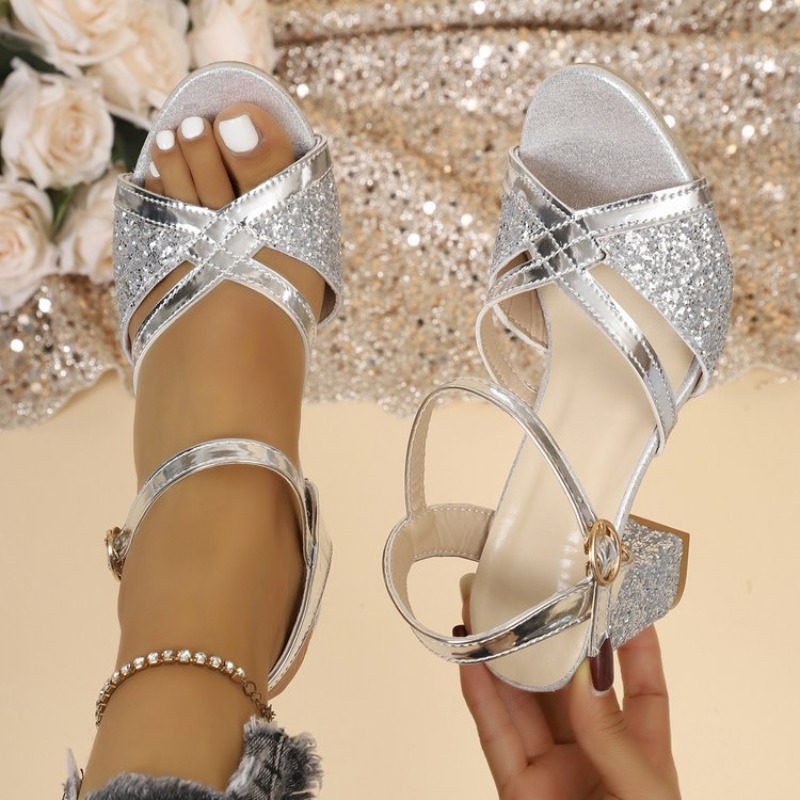 Wedding Shop - Sandalias de tacón de bloque para
