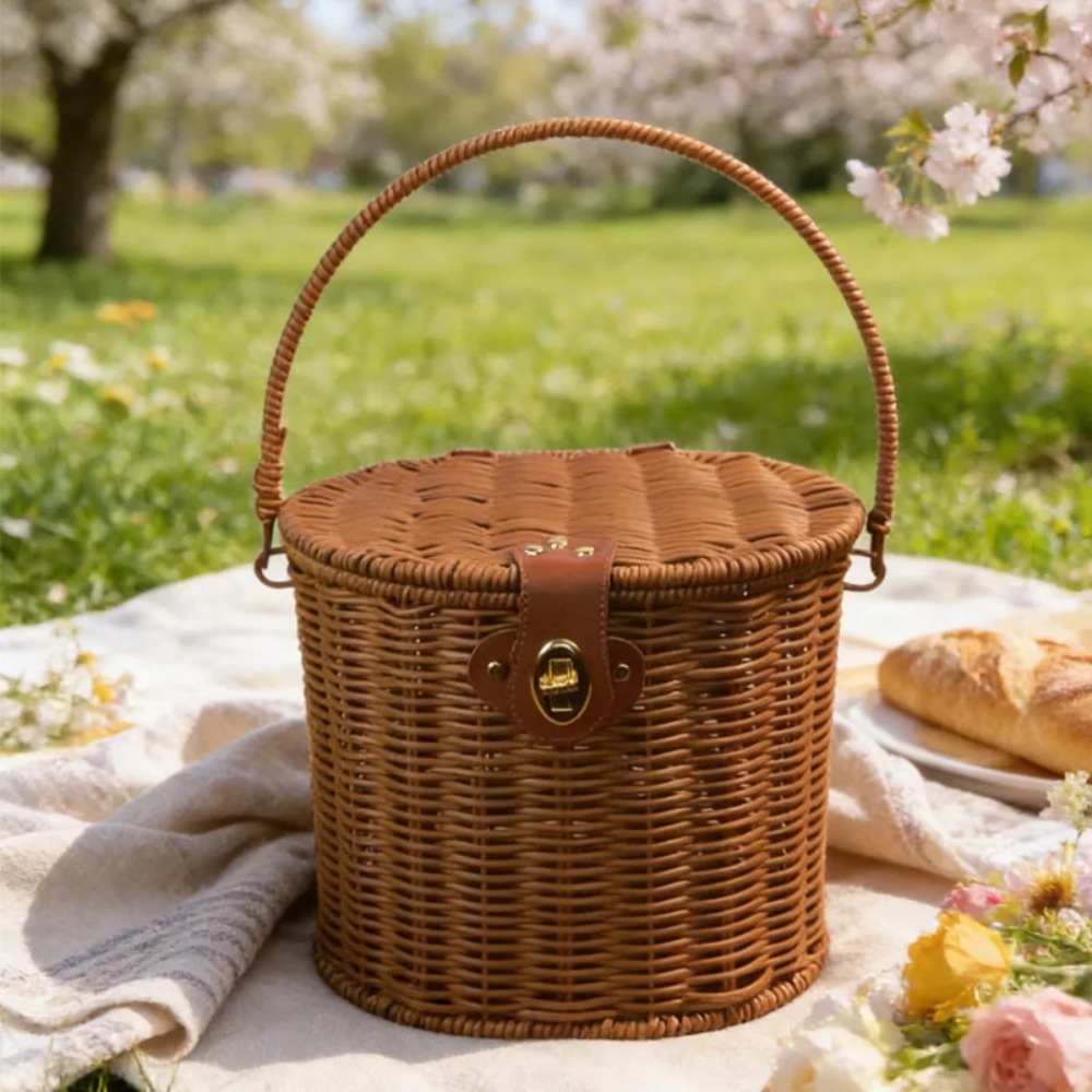Cesta Tejida a Mano con Tapa y - Wedding Hampers reseña y precio