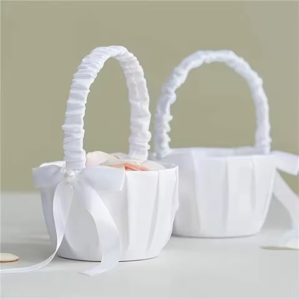 Cesta de flores con lazo de sa - Wedding Hampers reseña y precio