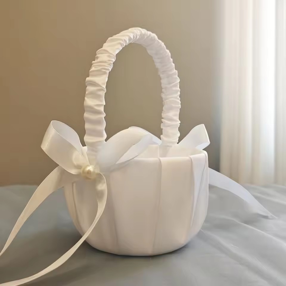 Cesta de flores con lazo de sa - Wedding Hampers reseña y precio